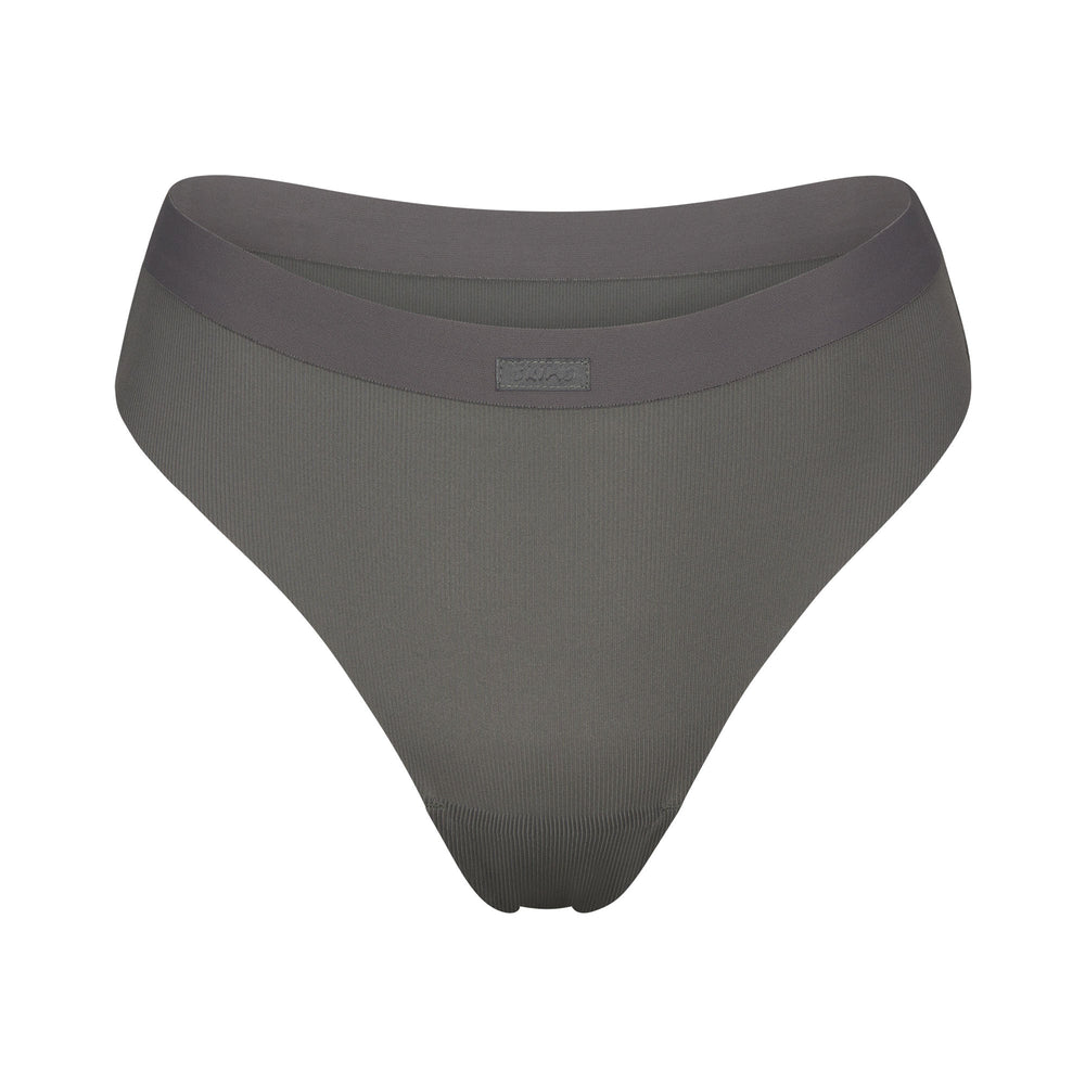 Skims SMOOTH RIB Thong Diepgrijs | URQ-269154