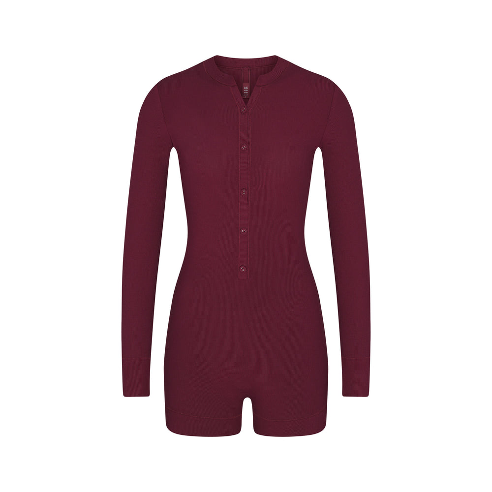 Skims SOFT LOUNGE BUTTON UP HENLEY Onesie Paars | AYR-580127