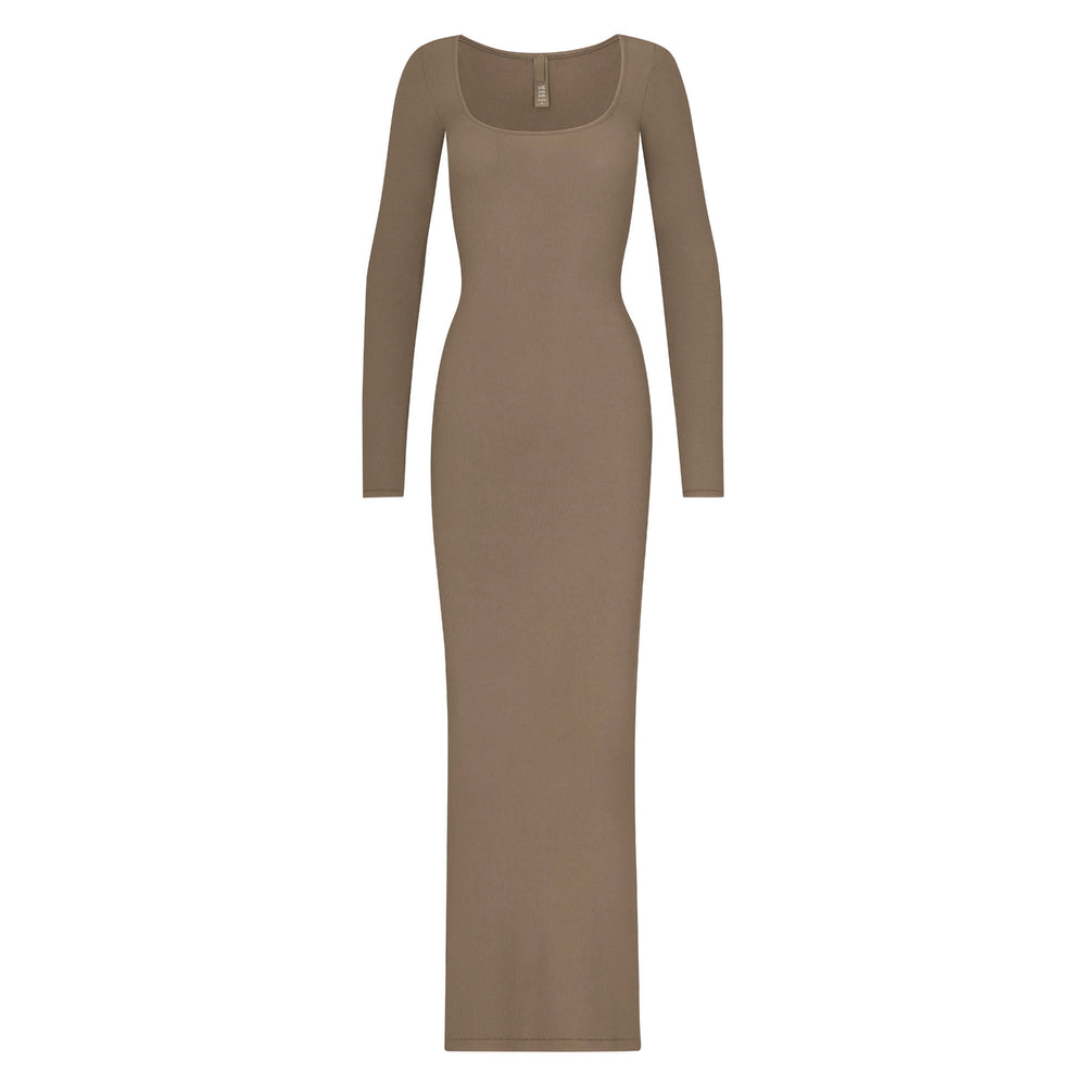 Skims SOFT LOUNGE LONG SLEEVE Dress Abrikoos | CVW-164728