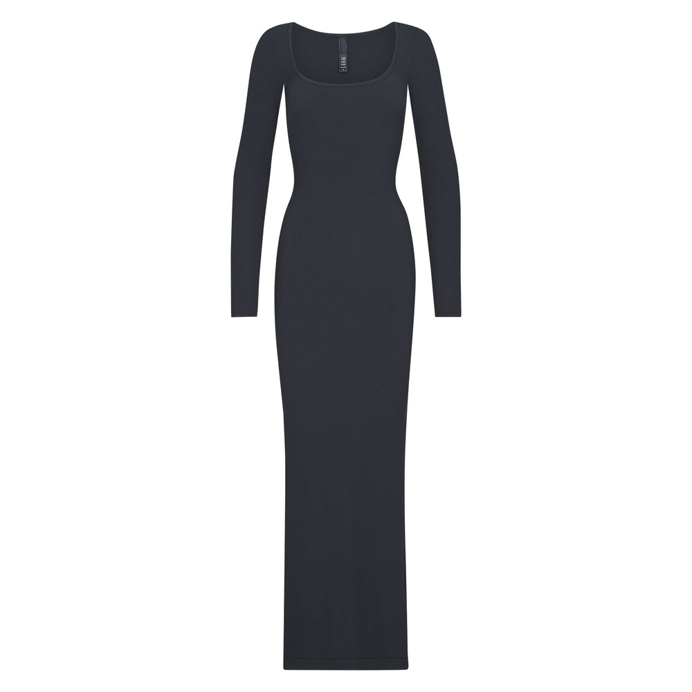 Skims SOFT LOUNGE LONG SLEEVE Dress Diepgrijs | PKY-814957