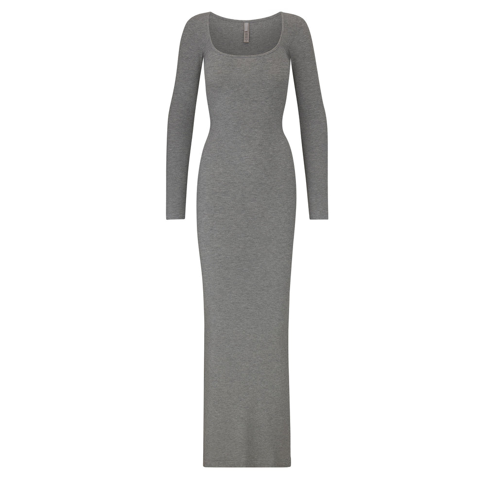 Skims SOFT LOUNGE LONG SLEEVE Dress Grijs | ZQJ-857634