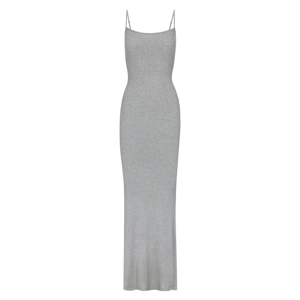 Skims SOFT LOUNGE SHIMMER LONG SLIP Dress Grijs | IHP-476315