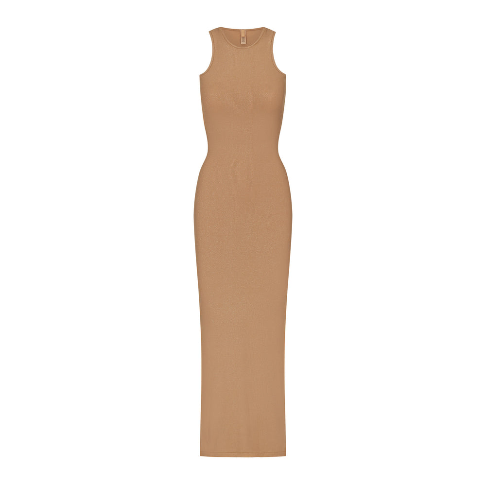 Skims SOFT LOUNGE SHIMMER RACERBACK Dress Bruin | EBW-925847