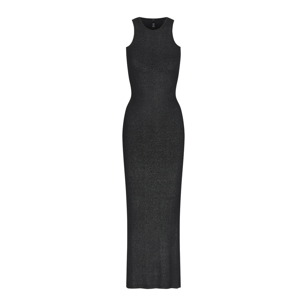 Skims SOFT LOUNGE SHIMMER RACERBACK Dress Zwart | WNL-460189