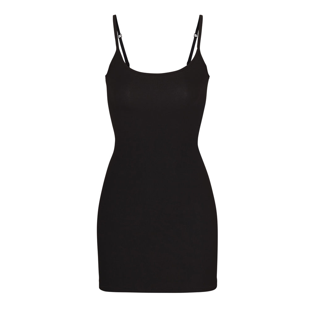 Skims SOFT LOUNGE SLIP Dress Zwart | KNO-427095