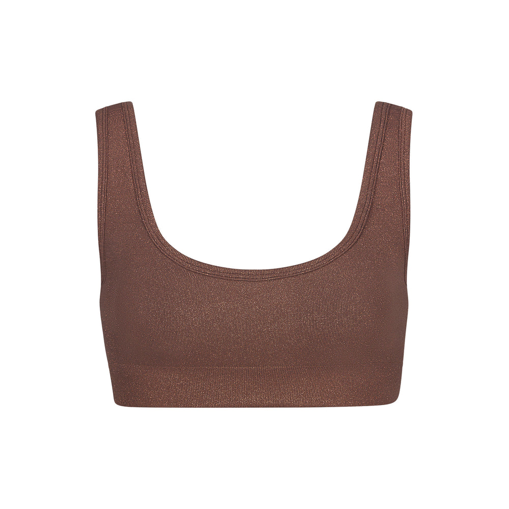 Skims SOFT SMOOTHING SHINE SCOOP NECK Bralette Chocola | OBU-390624