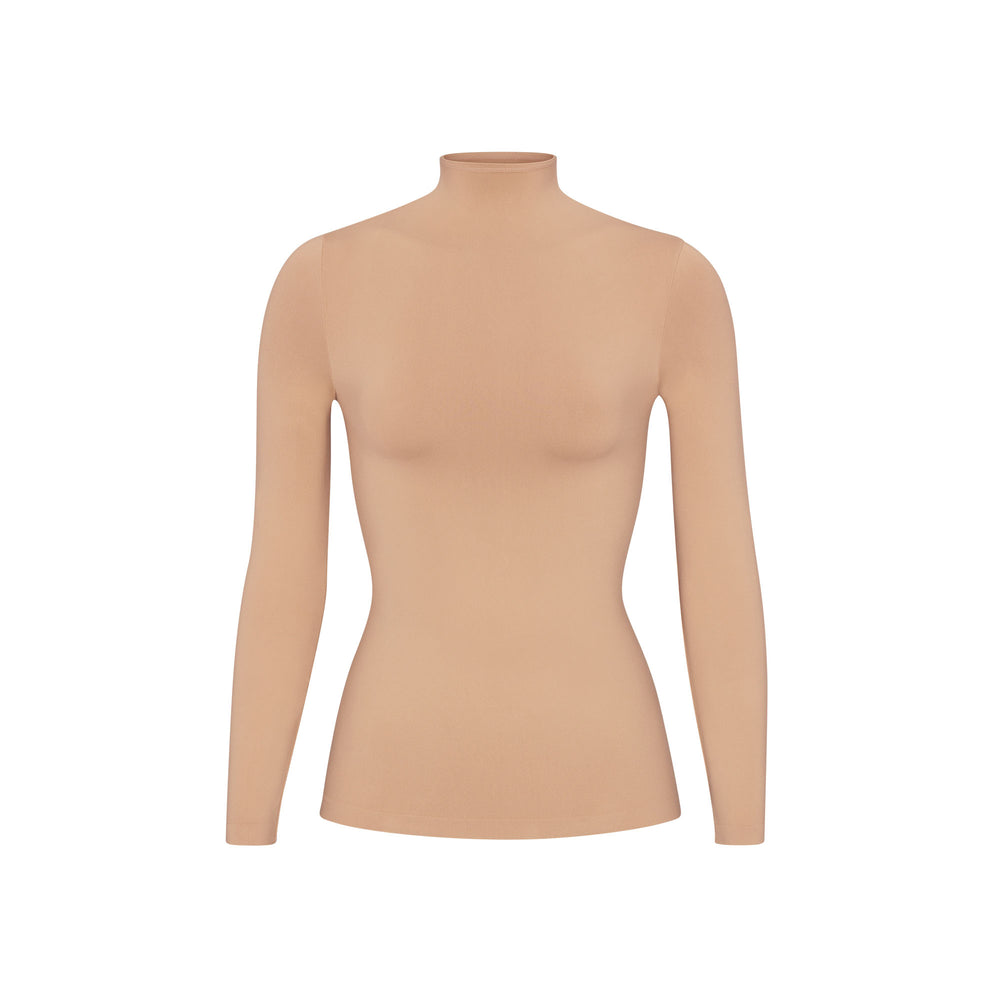 Skims SOFT SMOOTHING TURTLENECK TOP T-shirt Beige | CAG-965023