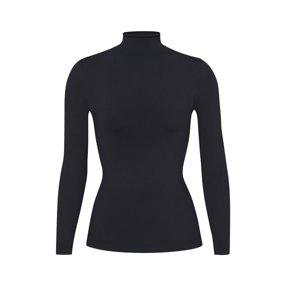 Skims SOFT SMOOTHING TURTLENECK TOP T-shirt Zwart | GWQ-038594