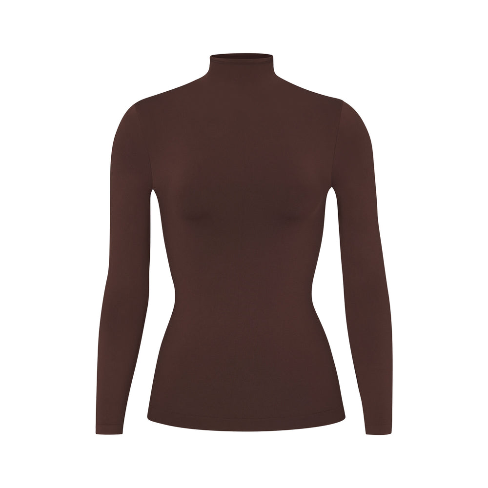Skims SOFT SMOOTHING TURTLENECK TOP T-shirt Chocola | OXD-317298
