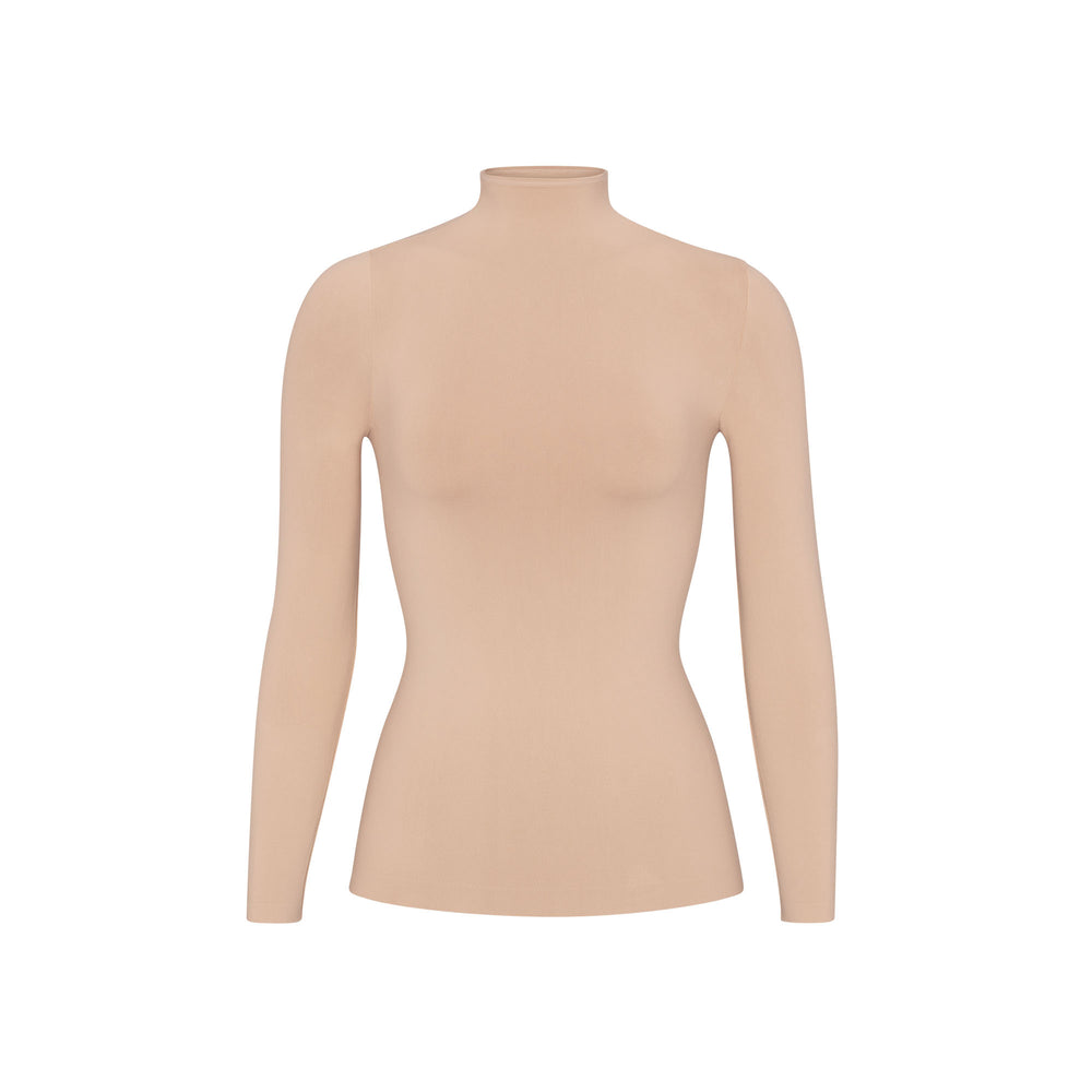 Skims SOFT SMOOTHING TURTLENECK TOP T-shirt Beige | RJW-435802