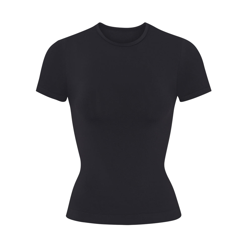 Skims SOFT SMOOTHING T-shirt Zwart | EKQ-483165