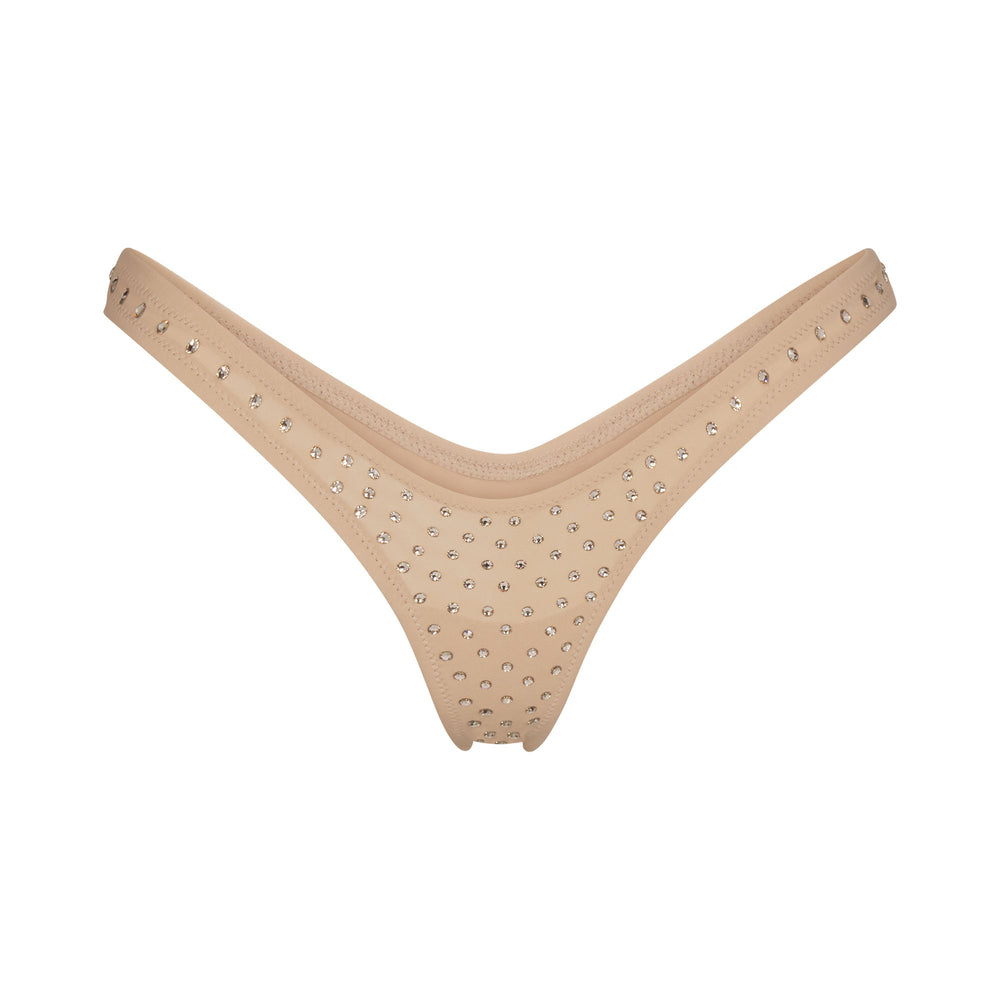 Skims SPARKLE JERSEY MINI Thong Beige | DAV-827946