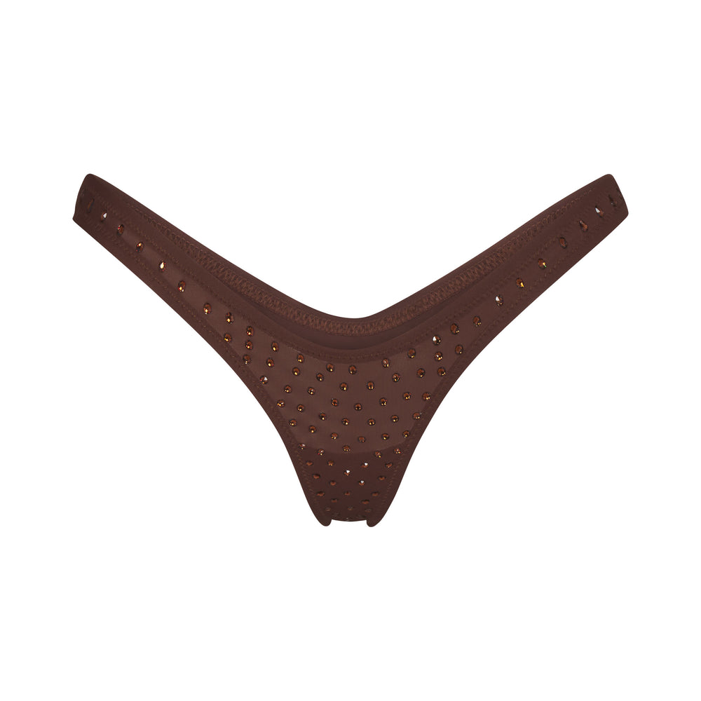 Skims SPARKLE JERSEY MINI Thong Chocola | BQL-864251