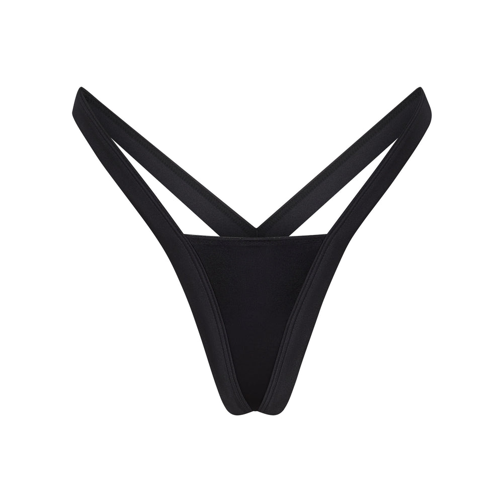 Skims STRETCH SATIN BUTTERFLY Thong Zwart | KAX-807142
