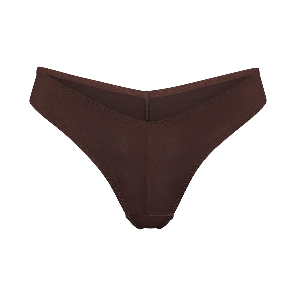 Skims STRETCH SATIN CHEEKY Tanga Chocola | RSB-612093