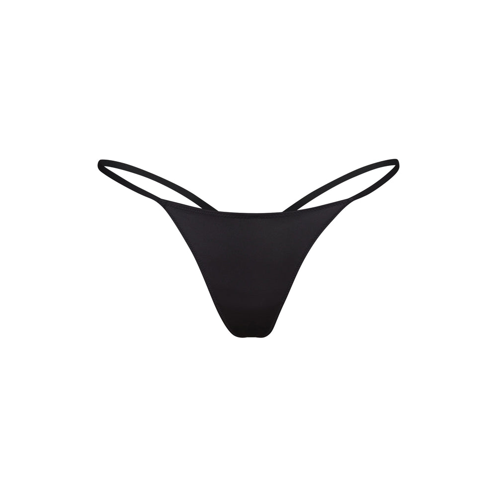 Skims STRETCH SATIN DIP Thong Zwart | NTE-857209