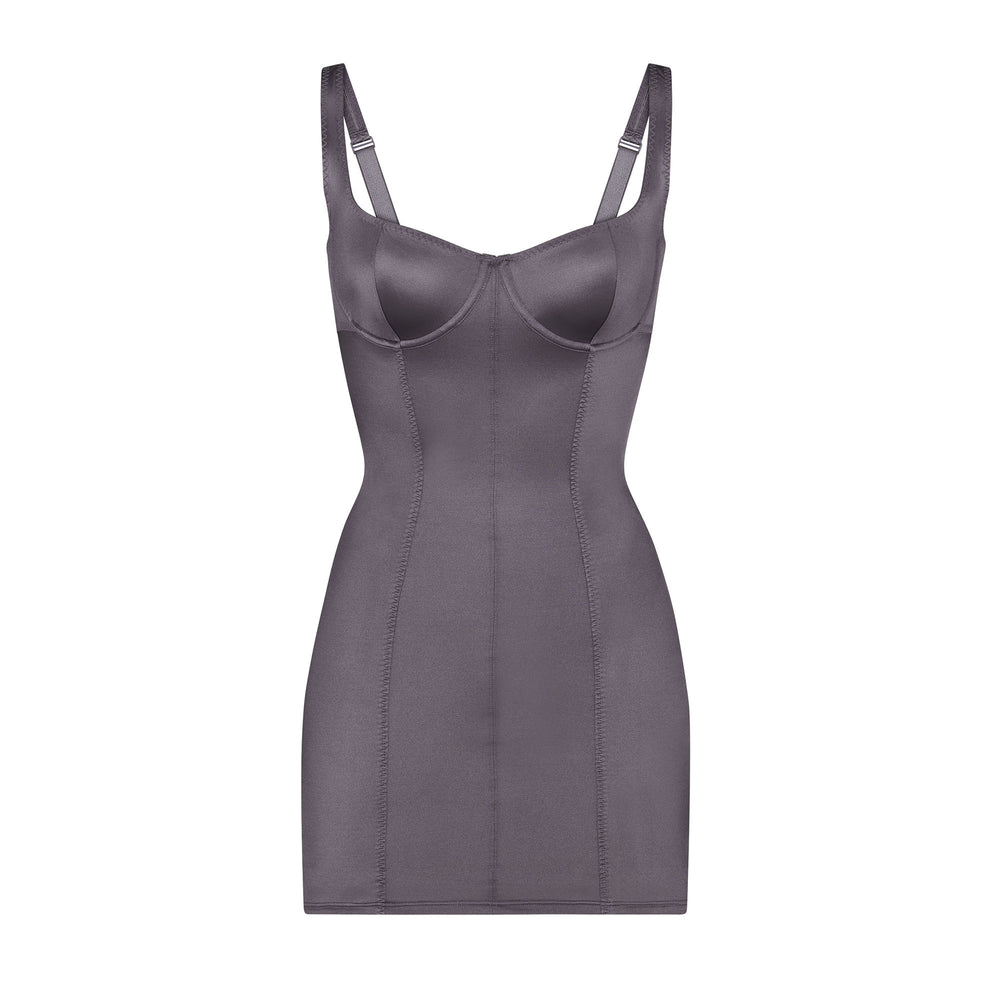 Skims STRETCH SATIN Dress Paars | PHX-795124