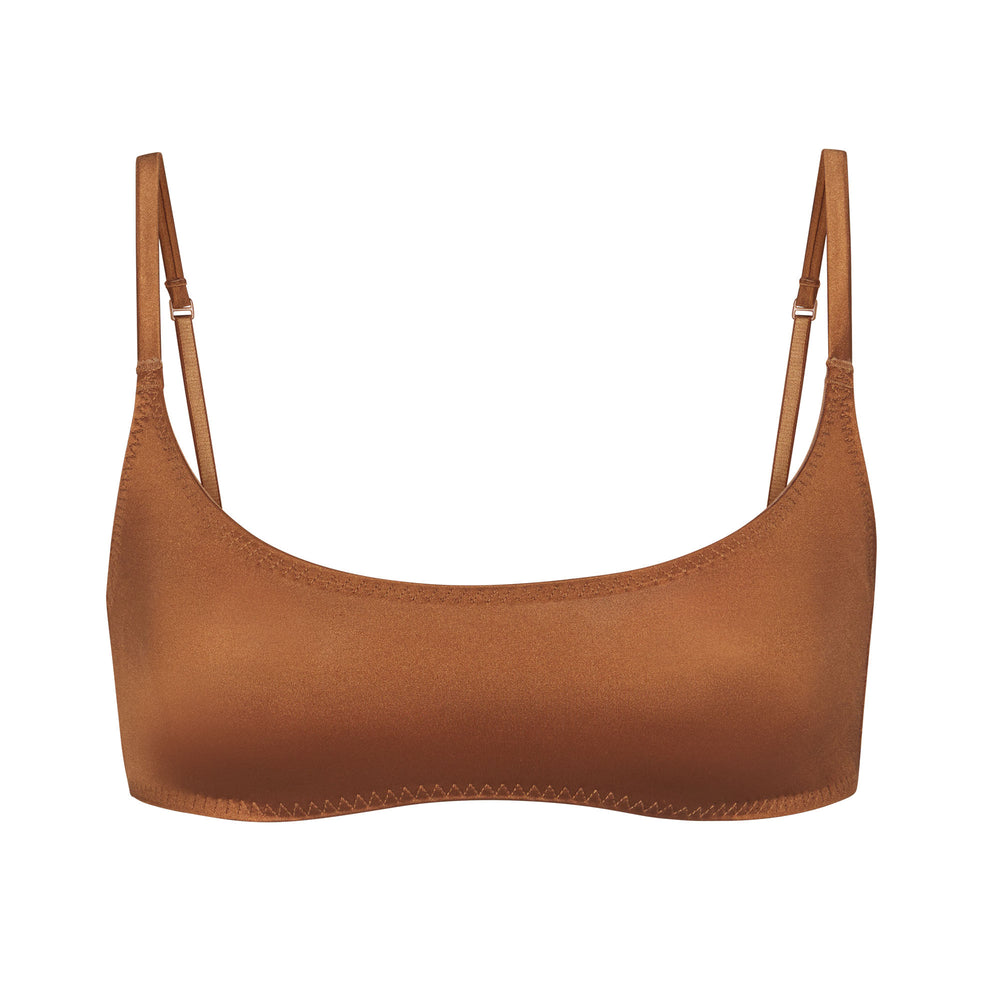 Skims STRETCH SATIN SCOOP NECK Bralette Abrikoos | GOW-193064