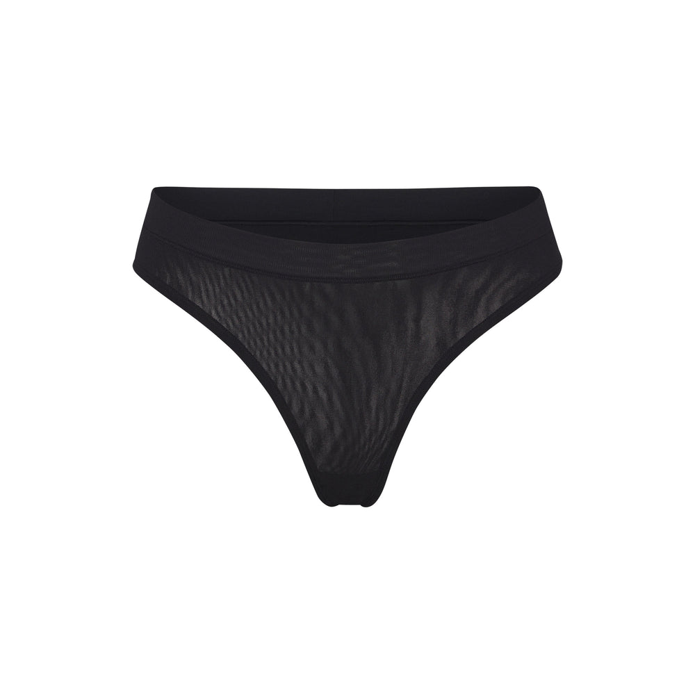 Skims SUMMER MESH DIPPED Thong Zwart | ROU-725684