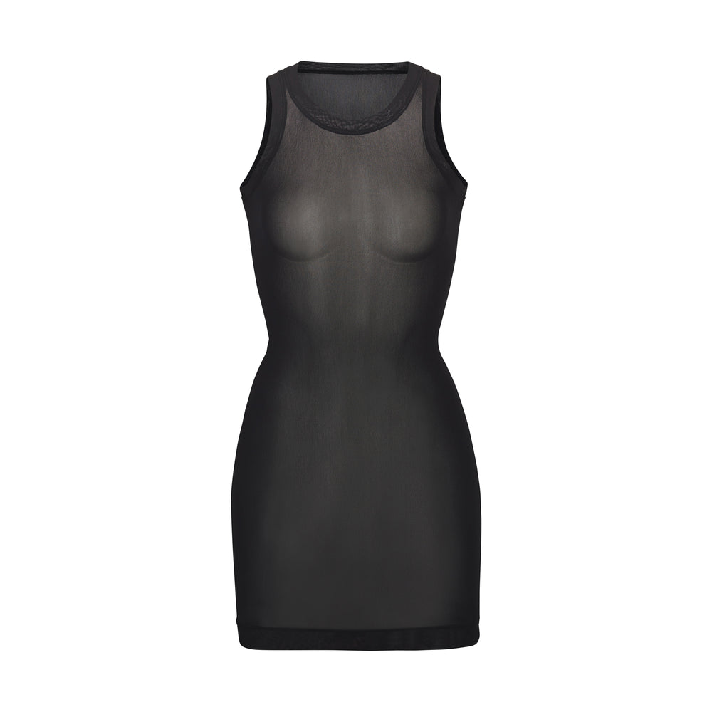 Skims SUMMER MESH HIGH NECK TANK Dress Zwart | VYA-293816