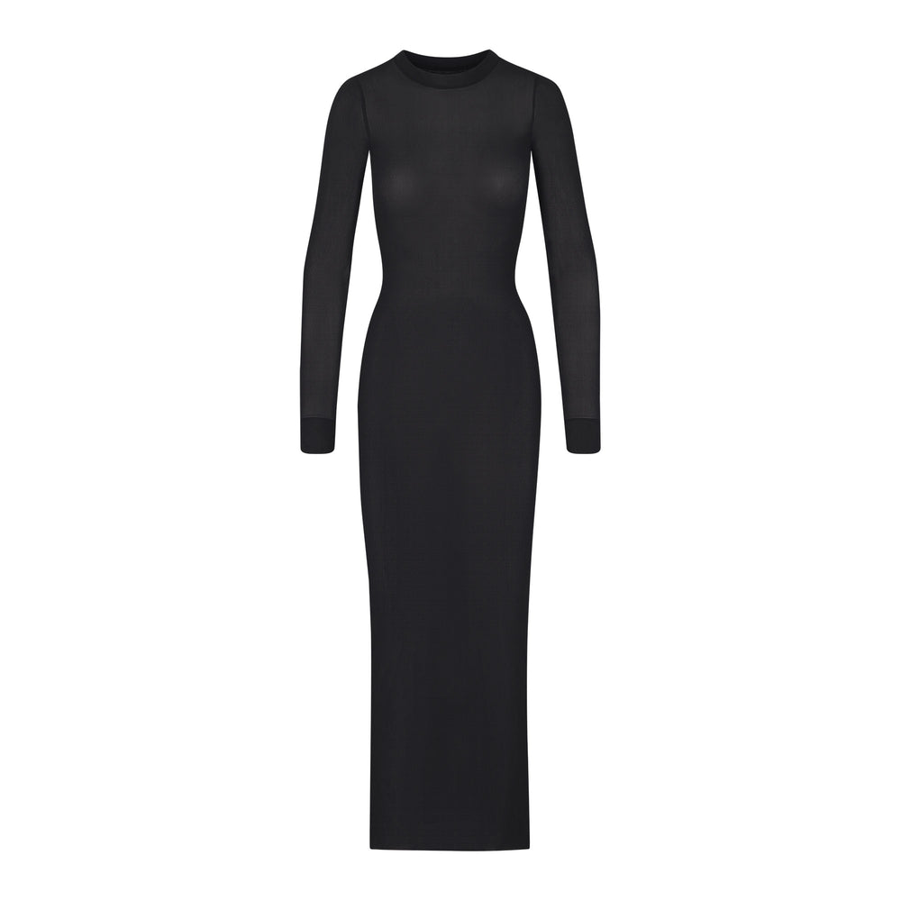 Skims SUMMER MESH LONG SLEEVE Dress Zwart | CDB-809236