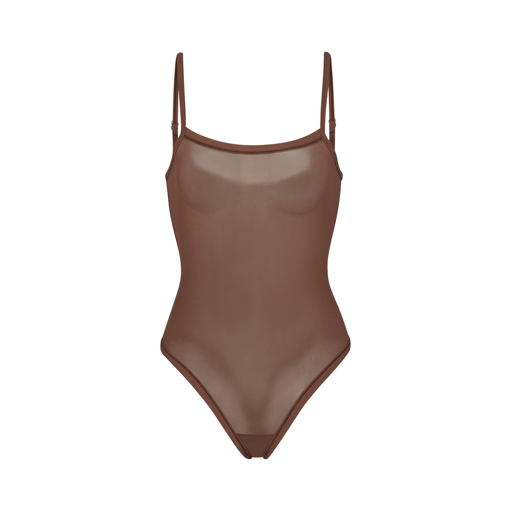 Skims SUMMER MESH Strappy Bodysuit Bruin | EKJ-146798