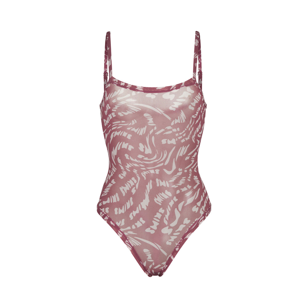 Skims SUMMER MESH Strappy Bodysuit RASPBERRY SWIRL | EZS-369871