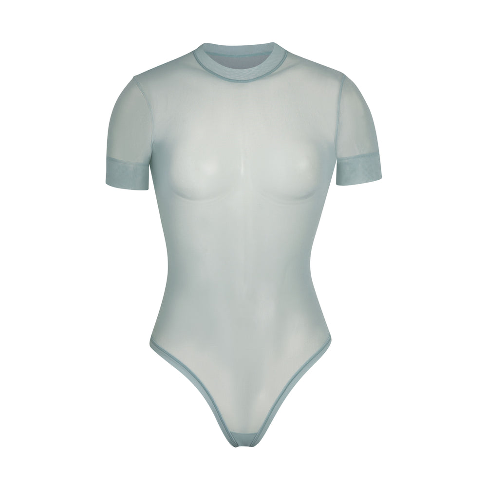 Skims SUMMER MESH T-shirt Bodysuit Blauw | YAJ-810574