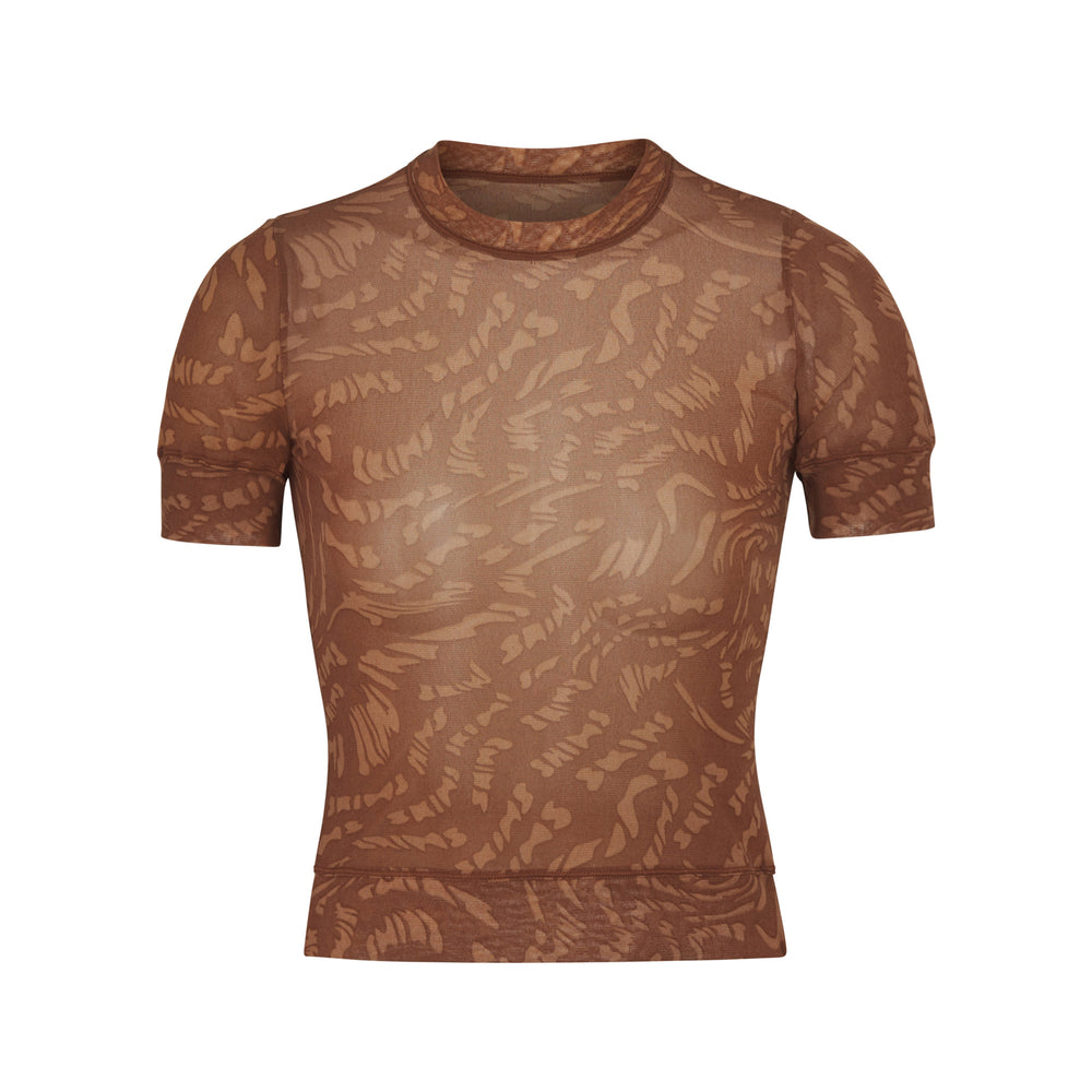 Skims SUMMER MESH T-shirt Bruin | MZL-467931