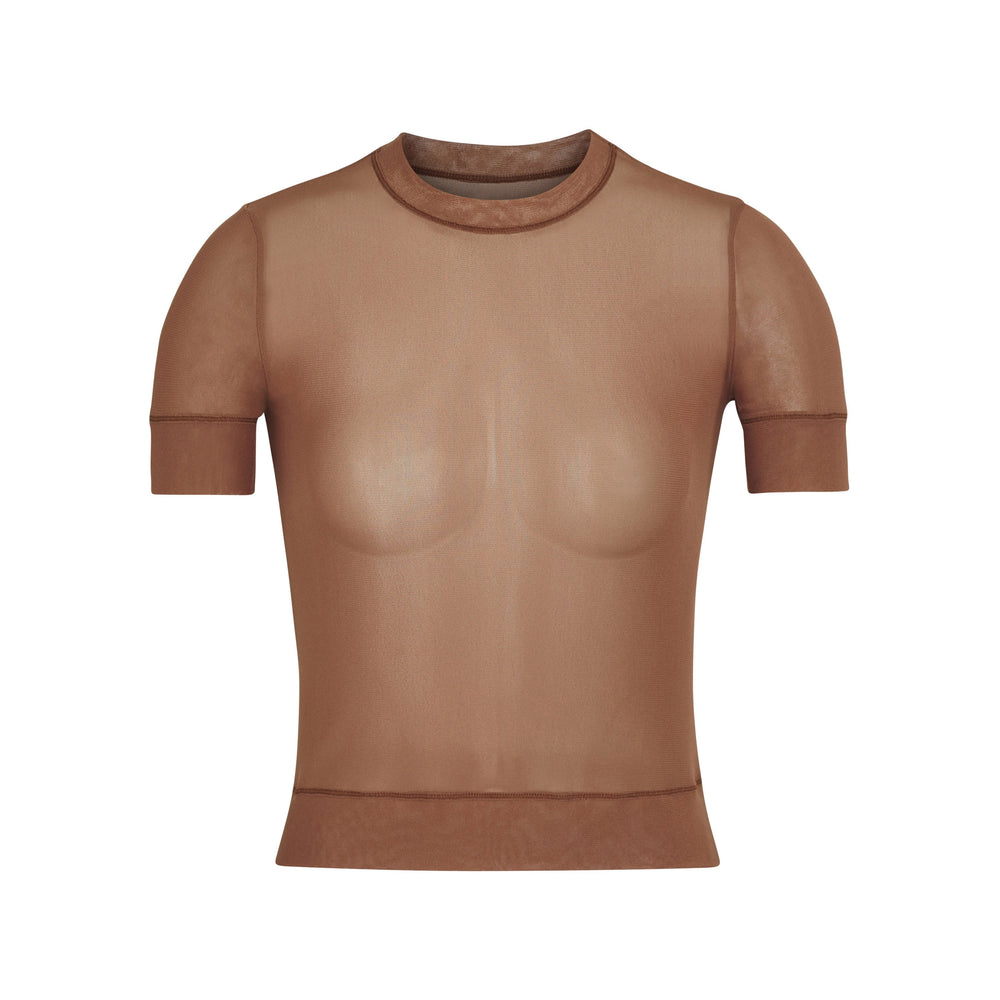Skims SUMMER MESH T-shirt Bruin | XHF-865309