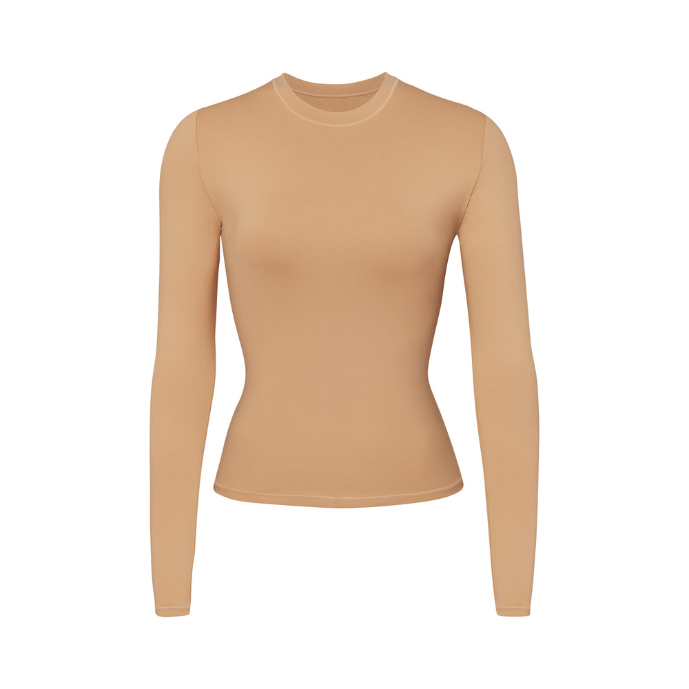 Skims SWIM LONG SLEEVE SHIRT Cover-ups Beige | TLB-175836