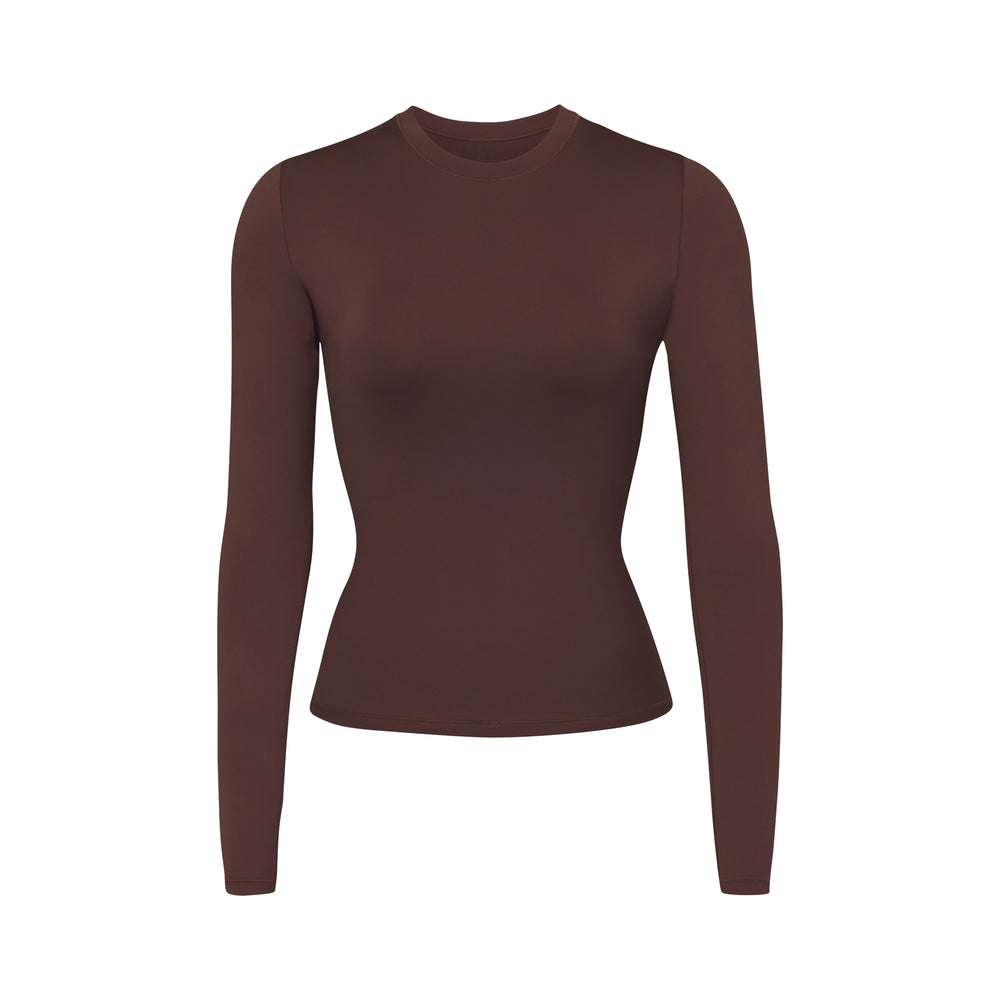 Skims SWIM LONG SLEEVE SHIRT Cover-ups Chocola | KZS-047512