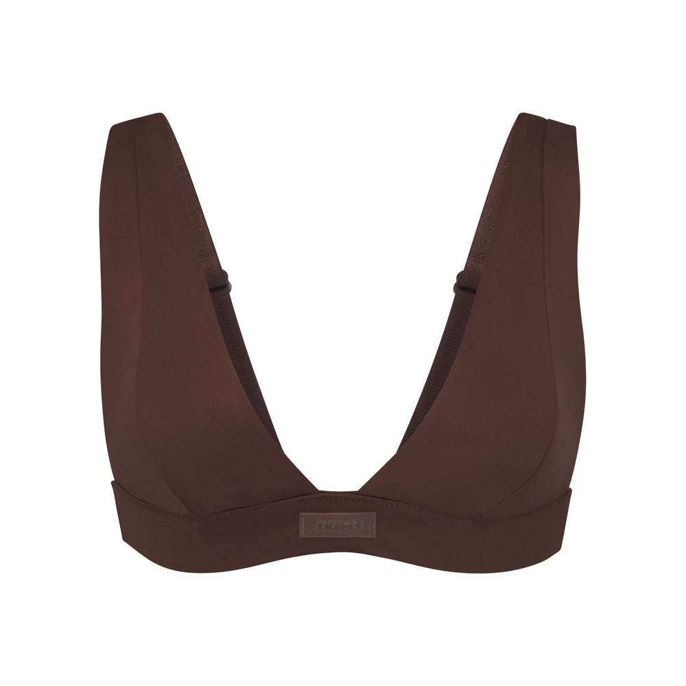 Skims SWIM PLUNGE Bikini Top Chocola | KQD-243817