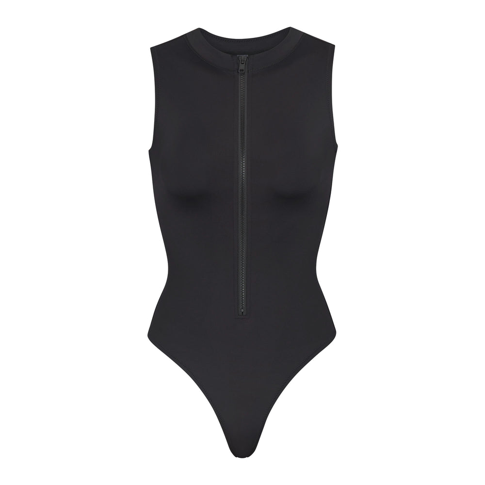 Skims SWIM ZIP FRONT SLEEVELESS One Piece Zwart | RZU-935174