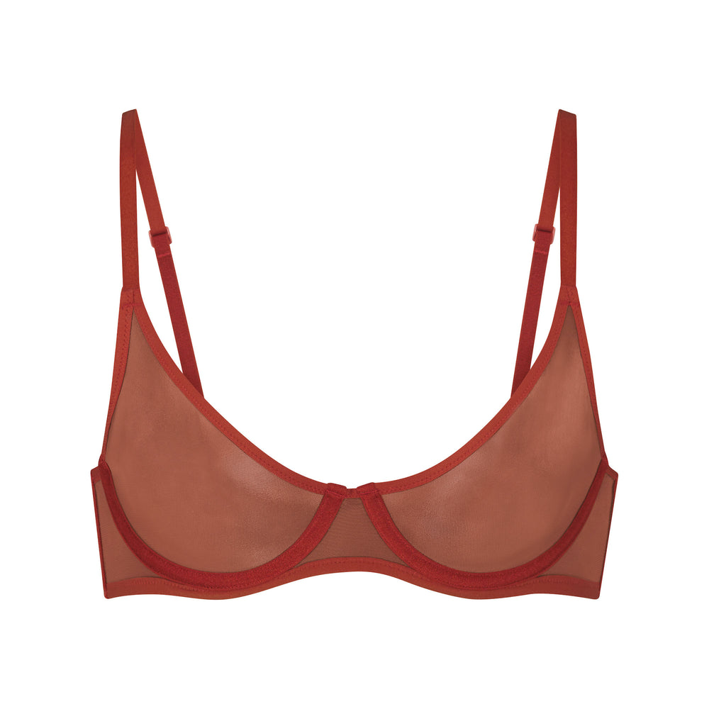 Skims ULTRA FINE MESH SCOOP Underwire Bra Bruin | NZD-750691