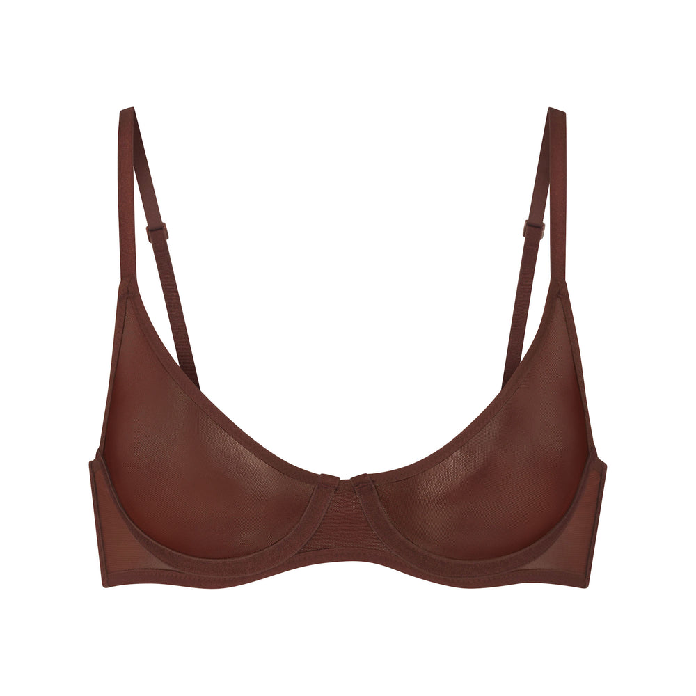 Skims ULTRA FINE MESH SCOOP Underwire Bra Chocola | ODP-639124