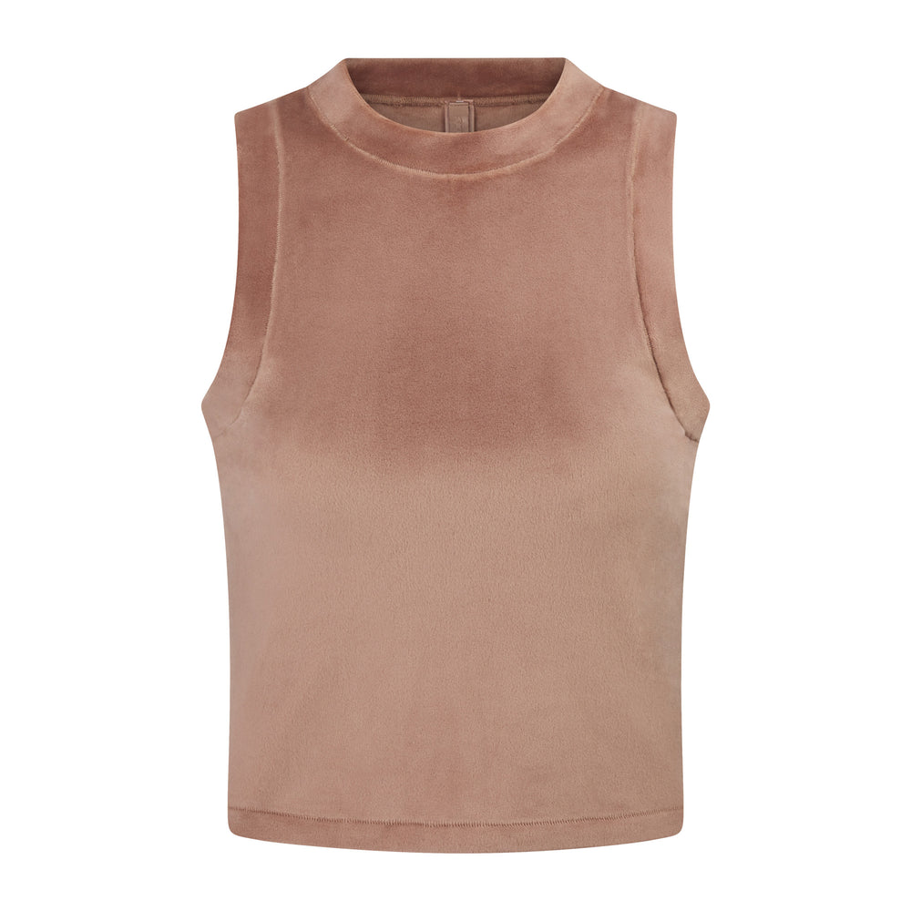Skims VELOUR CREW NECK Tank Abrikoos | PVB-640325
