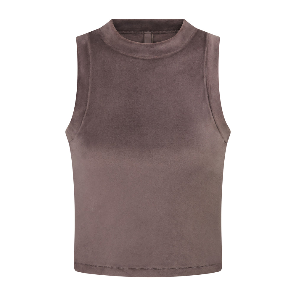 Skims VELOUR CREW NECK Tank Paars Grijs | SLM-472901