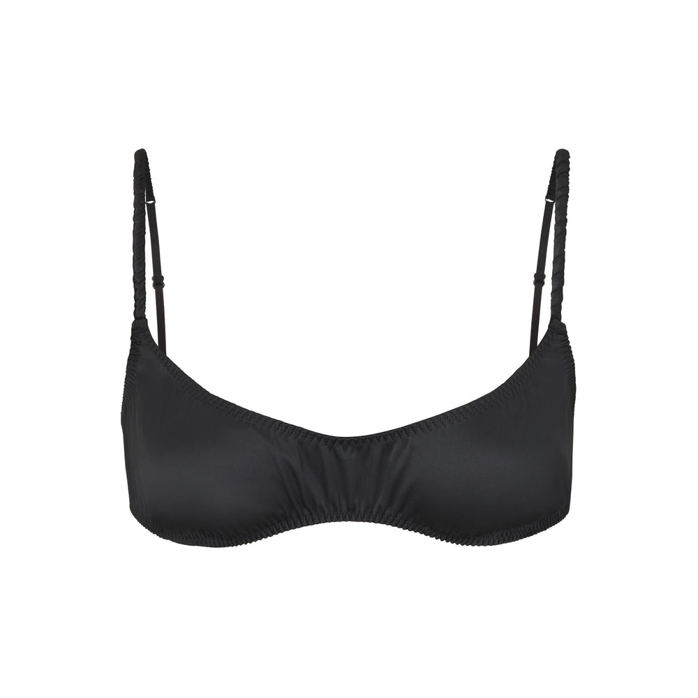 Skims WOVEN SHINE SCRUNCHIE SCOOP Bralette Zwart | KHD-864903