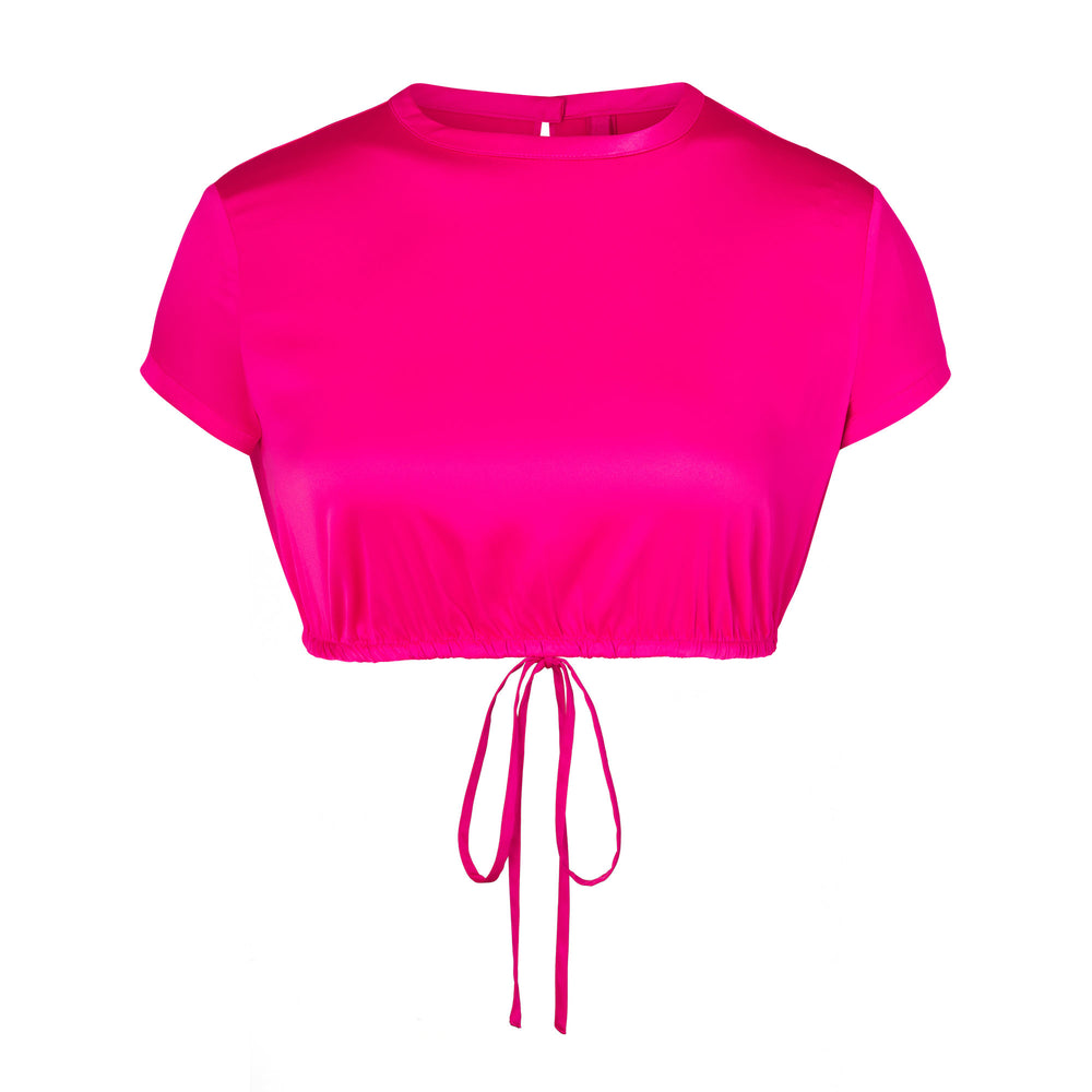 Skims WOVEN SHINE T-shirt Roze | DIA-690743